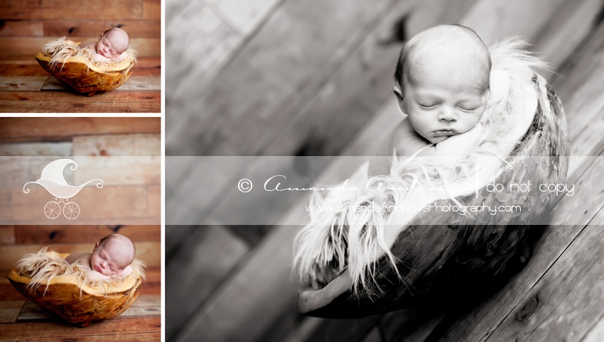 baby in wood bowl