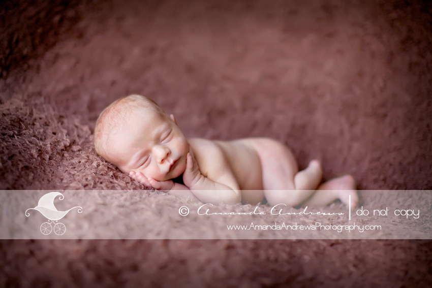 picture of newborn baby on brown blanket