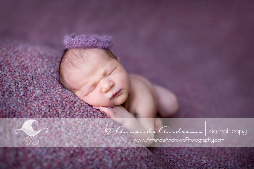 picture of baby girl on purple with purple crown