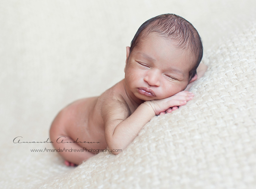 newborn baby boy sleeping on white blanket nampa photographer