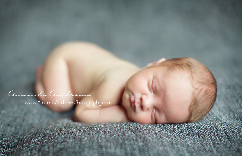 sleeping baby on gray blanket boise idaho