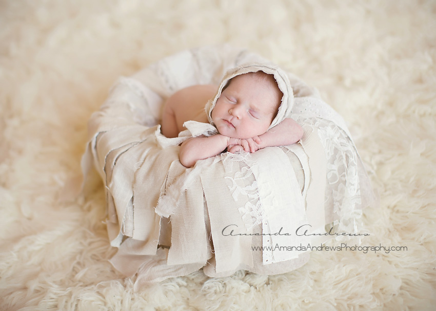 photo of baby in cream fabric bowl boise idaho