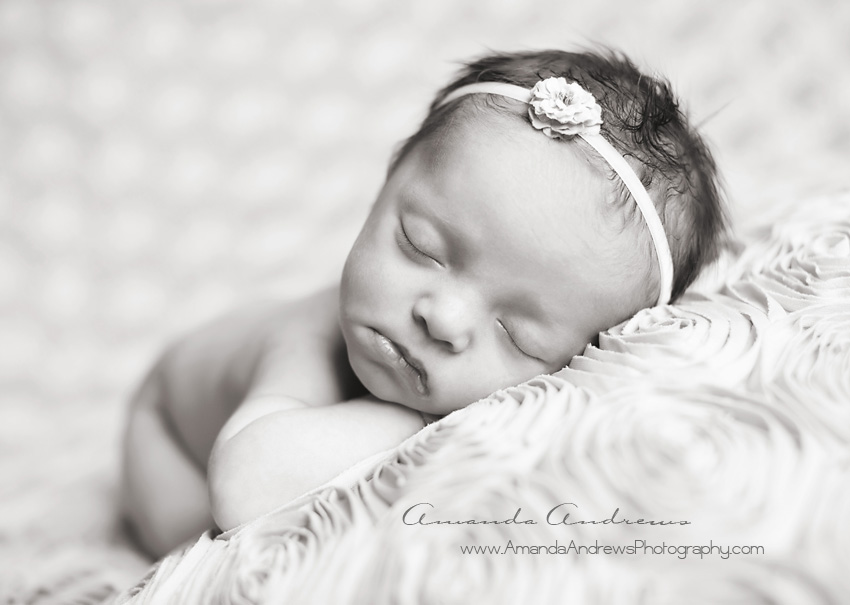 black and white photo of infant sleeping boise idaho