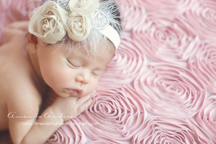 picture of baby sleeping on rosette  blanket boise