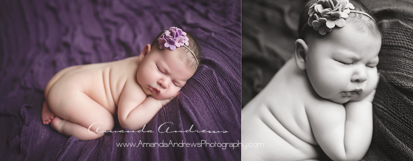 infant sleeping on purple blanket