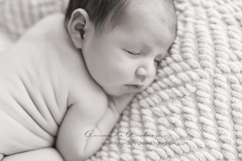 profile of sleeping newborn