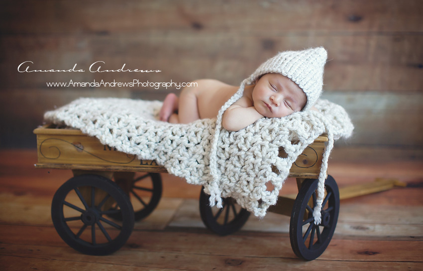 baby sleeping in wagon